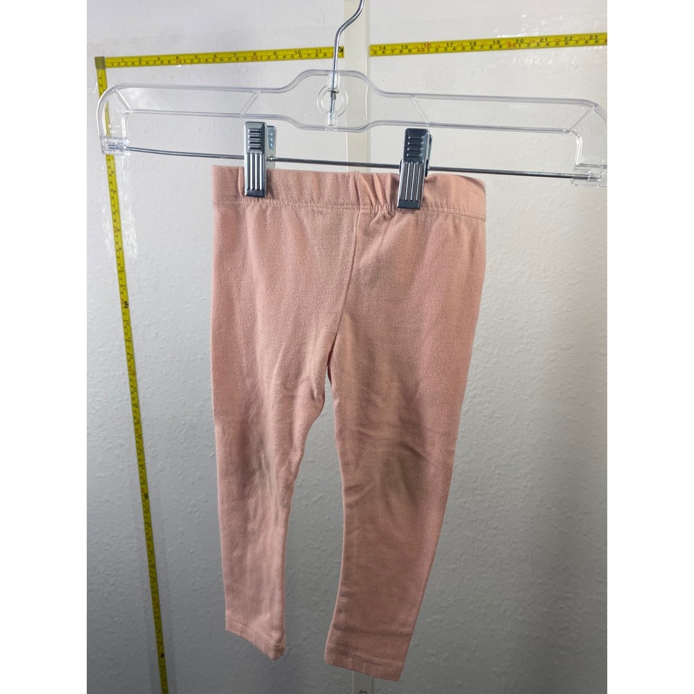 Baby Girls Pink Stretch Cotton Leggings Size 12M Soft Elastic Waist Pants